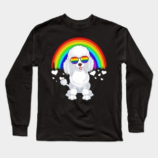 Poodle With Rainbow Sunglasses Gay Pride Lgbt Long Sleeve T-Shirt